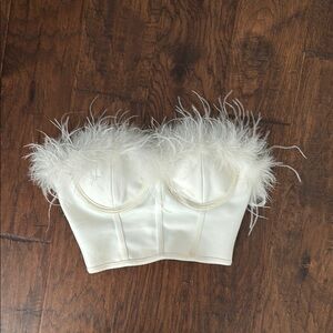 Superdown White Ramona Bustier Top